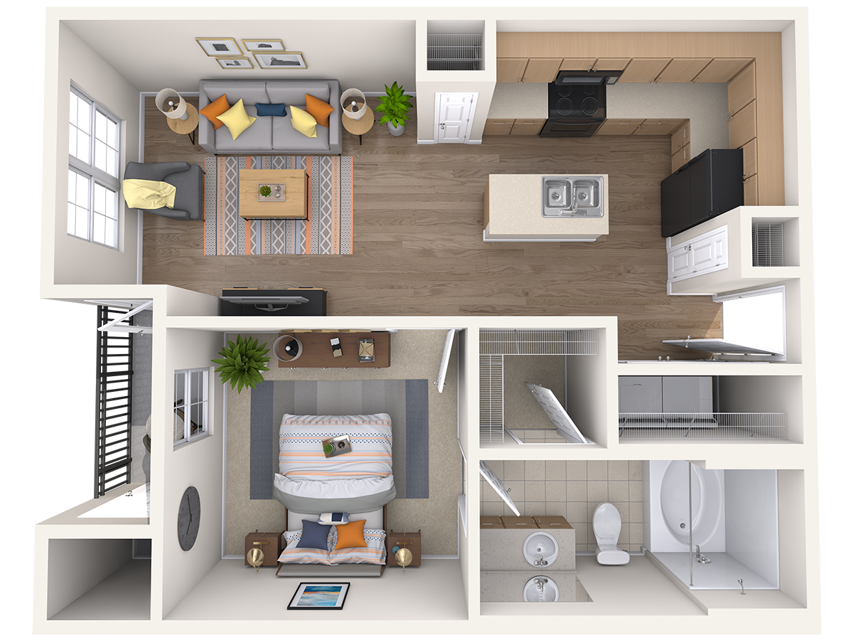 A1 - 1 Bed 1 Bath A